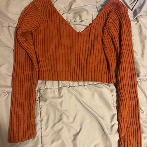 Orange cropped sweater